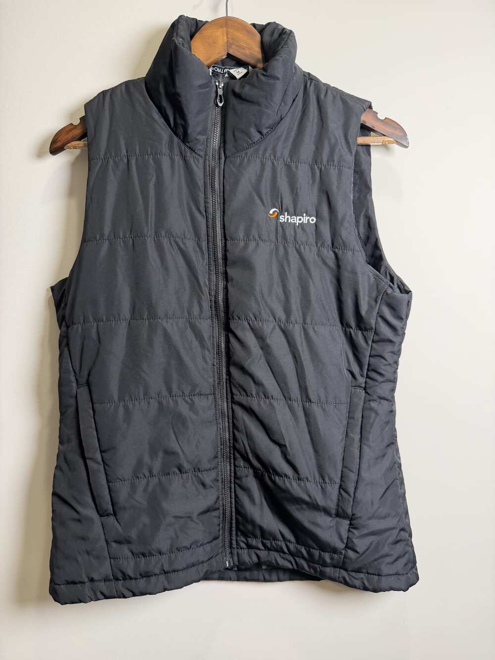Port Authority Women's Black Quilted Puffer Vest with Shapiro Logo, Size M